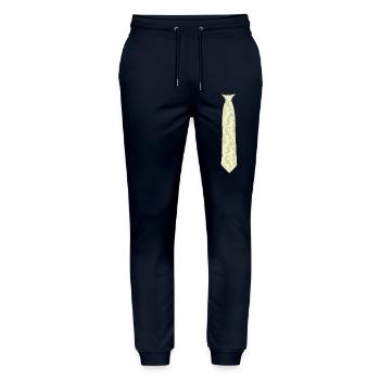 Fake necktie, retro tie - Stanley/Stella Mover Unisex Organic Jogging Trousers - navy - Front - Marisol (170cm) & Nik (191cm)