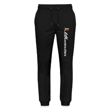 Lithuania - Stanley/Stella Mover Unisex Organic Jogging Trousers - black - Front - Marisol (170cm) & Nik (191cm)