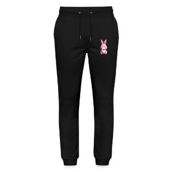 Rosa Hase mit süßem Herz. - Stanley/Stella Unisex Bio Jogginghose Mover  - Schwarz - Vorne - Marisol (170cm) & Nik (191cm)