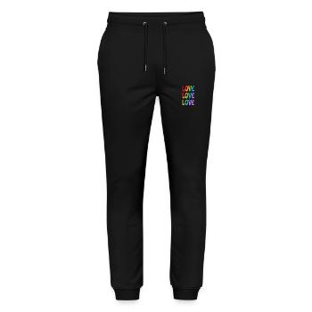 Liebe Liebe Liebe LGBTQ Pride - Stanley/Stella Unisex Bio Jogginghose Mover  - Schwarz - Vorne - Marisol (170cm) & Nik (191cm)