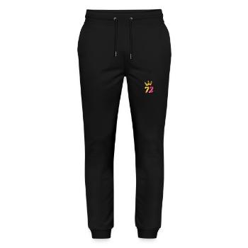 72 Zahl Trikot Krone - Stanley/Stella Unisex Bio Jogginghose Mover  - Schwarz - Vorne - Marisol (170cm) & Nik (191cm)