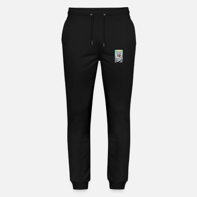 Schneeleopard | Leopard | Raubtier - Stanley/Stella Unisex Bio Jogginghose Mover  - Schwarz