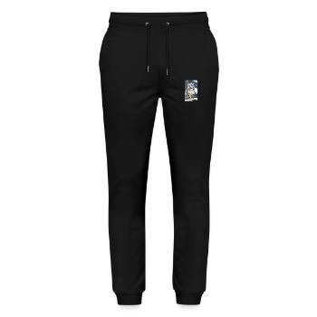 Schneeleopard | Leopard | Raubtier - Stanley/Stella Unisex Bio Jogginghose Mover  - Schwarz - Vorne - Marisol (170cm) & Nik (191cm)