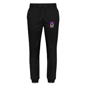 Pferd | reiten | Tier | Reittier | Bunt - Stanley/Stella Unisex Bio Jogginghose Mover  - Schwarz - Vorne - Marisol (170cm) & Nik (191cm)