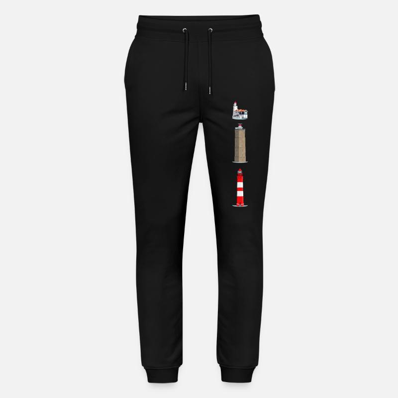 Phares Ameland, Terschelling, Marches - Pantalon de jogging bio MOVER Stanley/Stella unisexe - noir