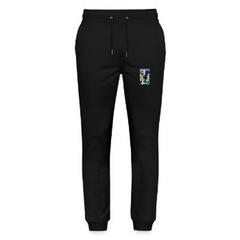 Elefant | Wildtier | Afrika | Kindermotive - Stanley/Stella Unisex Bio Jogginghose Mover  - Schwarz - Vorne - Marisol (170cm) & Nik (191cm)