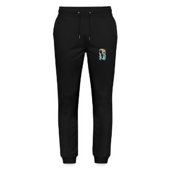 Elefant | Wildtier | Afrika | Kindermotive - Stanley/Stella Unisex Bio Jogginghose Mover  - Schwarz - Vorne - Marisol (170cm) & Nik (191cm)