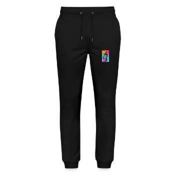 Pferd | reiten | Tier | Reittier | Bunt - Stanley/Stella Unisex Bio Jogginghose Mover  - Schwarz - Vorne - Marisol (170cm) & Nik (191cm)
