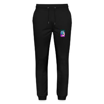 Pferd | reiten | Tier | Reittier | Bunt - Stanley/Stella Unisex Bio Jogginghose Mover  - Schwarz - Vorne - Marisol (170cm) & Nik (191cm)