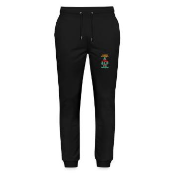 Weihnachtsmann Weihnachten Weihnachtsfest Elf - Stanley/Stella Unisex Bio Jogginghose Mover  - Schwarz - Vorne - Marisol (170cm) & Nik (191cm)