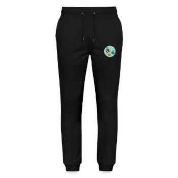 Schmetterling - Stanley/Stella Unisex Bio Jogginghose Mover  - Schwarz - Vorne - Marisol (170cm) & Nik (191cm)