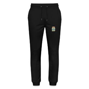 Alina als Baby - Stanley/Stella Unisex Bio Jogginghose Mover  - Schwarz - Vorne - Marisol (170cm) & Nik (191cm)