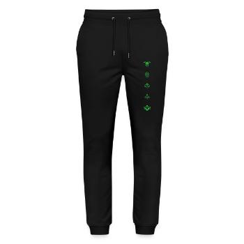 Novavarion Space Sci Fi étoiles galaxie lune planètes - Pantalon de jogging bio MOVER Stanley/Stella unisexe - noir - Devant - Marisol (170cm) & Nik (191cm)