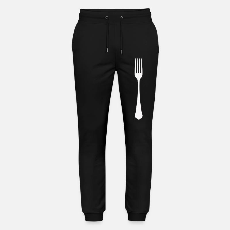 Minimalistische Gabel silhouette - Stanley/Stella Unisex Bio Jogginghose Mover  - Schwarz