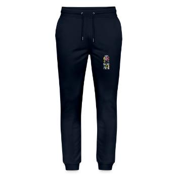 Kita Abgänger Schulanfang Schulkind Einschulung - Stanley/Stella Unisex Bio Jogginghose Mover  - Navy - Vorne - Marisol (170cm) & Nik (191cm)