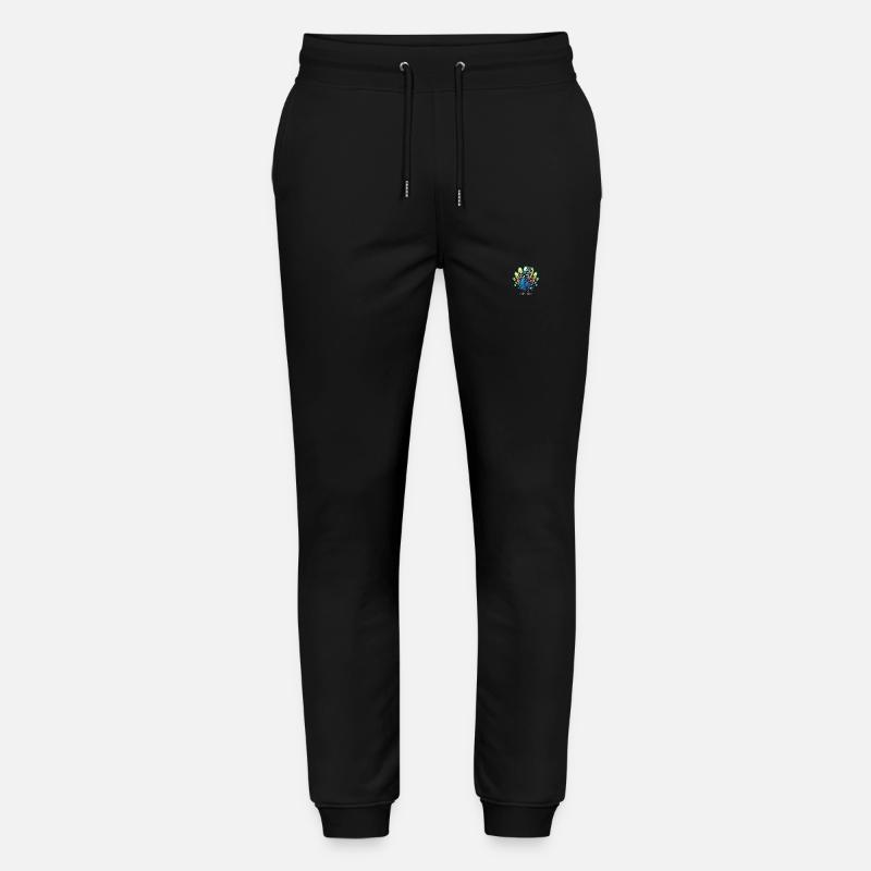 Peacock Bird Cool Comic - Stanley/Stella Mover Unisex Organic Jogging Trousers - black
