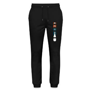 Paddel Streifen senkrecht - Stanley/Stella Unisex Bio Jogginghose Mover  - Schwarz - Vorne - Marisol (170cm) & Nik (191cm)