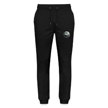 Planet Erde Polygon - Stanley/Stella Unisex Bio Jogginghose Mover  - Schwarz - Vorne - Marisol (170cm) & Nik (191cm)
