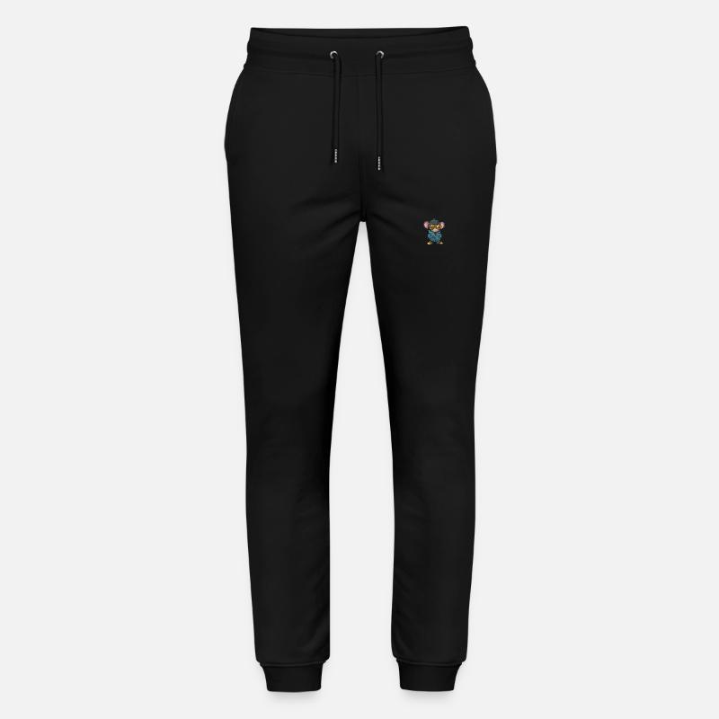 Mouse Winter Comic - Stanley/Stella Mover Unisex Organic Jogging Trousers - black