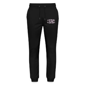 I Don't Care I'm Retired Humor - Stanley/Stella Mover Unisex Organic Jogging Trousers - black - Front - Marisol (170cm) & Nik (191cm)