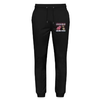 Future Big Brother Dinosaur Big Brother Gift - Stanley/Stella Mover Unisex Organic Jogging Trousers - black - Front - Marisol (170cm) & Nik (191cm)
