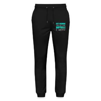 This man is hard to bear - Stanley/Stella Mover Unisex Organic Jogging Trousers - black - Front - Marisol (170cm) & Nik (191cm)