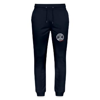 Retro Patch Vintage 1998 Birthday Gift - Stanley/Stella Mover Unisex Organic Jogging Trousers - navy - Front - Marisol (170cm) & Nik (191cm)