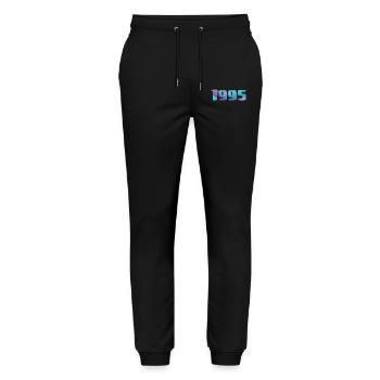 Cadeau Anniversaire 1995 Millésime 1995 Rétro 1995 - Pantalon de jogging bio MOVER Stanley/Stella unisexe - noir - Devant - Marisol (170cm) & Nik (191cm)