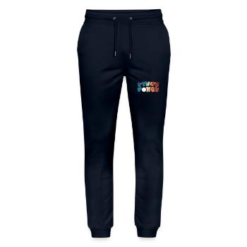 Tennis de table Pinge Ponge Joueur de tennis de table - Pantalon de jogging bio MOVER Stanley/Stella unisexe - marine - Devant - Marisol (170cm) & Nik (191cm)
