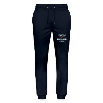 Burkhard - Keine Panik. Alles wird gut - Stanley/Stella Unisex Bio Jogginghose Mover  - Navy - Vorne - Marisol (170cm) & Nik (191cm)