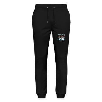 Don - Keine Panik. Alles wird gut - Stanley/Stella Unisex Bio Jogginghose Mover  - Schwarz - Vorne - Marisol (170cm) & Nik (191cm)