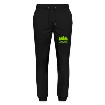Ich mag Bäume - Die halten die Fresse - Waldliebe - Stanley/Stella Unisex Bio Jogginghose Mover  - Schwarz - Vorne - Marisol (170cm) & Nik (191cm)