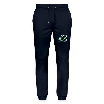 Herz mit Pfötchen und Sternen - Stanley/Stella Unisex Bio Jogginghose Mover  - Navy - Vorne - Marisol (170cm) & Nik (191cm)