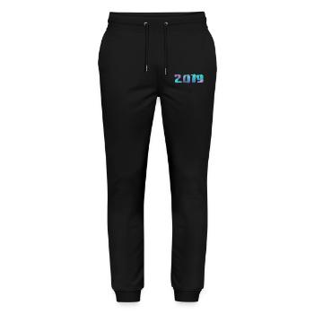 Birthday Gift 2019 Vintage 2019 Retro 2019 - Stanley/Stella Mover Unisex Organic Jogging Trousers - black - Front - Marisol (170cm) & Nik (191cm)