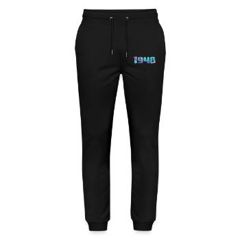 1948 Birthday Gift Vintage 1948 Retro 1948 - Stanley/Stella Mover Unisex Organic Jogging Trousers - black - Front - Marisol (170cm) & Nik (191cm)