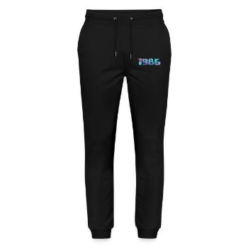 1986 Birthday Gift Vintage 1986 Retro 1986 - Stanley/Stella Mover Unisex Organic Jogging Trousers - black - Front - Marisol (170cm) & Nik (191cm)