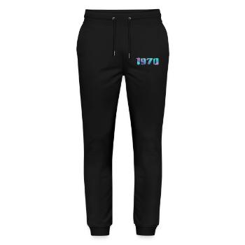 1970's Birthday Gift Vintage 1970's Retro 1970's - Stanley/Stella Mover Unisex Organic Jogging Trousers - black - Front - Marisol (170cm) & Nik (191cm)