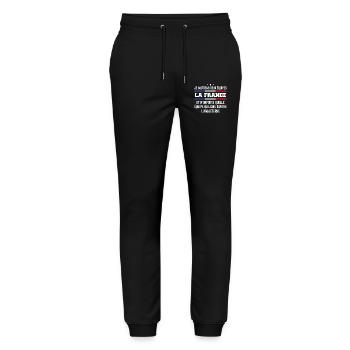 Je Soutiens Deux Équipes la France ... - Pantalon de jogging bio MOVER Stanley/Stella unisexe - noir - Devant - Marisol (170cm) & Nik (191cm)