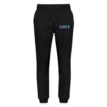 Birthday Gift 2021 Vintage 2021 Retro 2021 - Stanley/Stella Mover Unisex Organic Jogging Trousers - black - Front - Marisol (170cm) & Nik (191cm)
