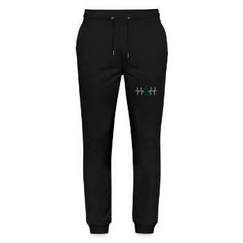Sapin de Noël Heartbeat (couleurs modifiables) - Pantalon de jogging bio MOVER Stanley/Stella unisexe - noir - Devant - Marisol (170cm) & Nik (191cm)