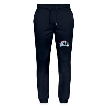 aloha Regenbogen - Stanley/Stella Unisex Bio Jogginghose Mover  - Navy - Vorne - Marisol (170cm) & Nik (191cm)