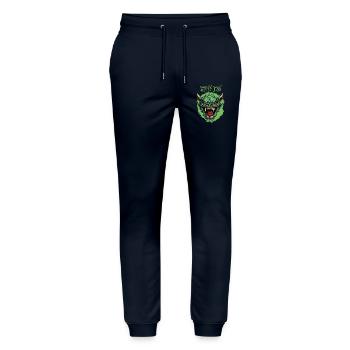 Dämonen-Ork-Kopf, Beiß mich - Stanley/Stella Unisex Bio Jogginghose Mover  - Navy - Vorne - Marisol (170cm) & Nik (191cm)