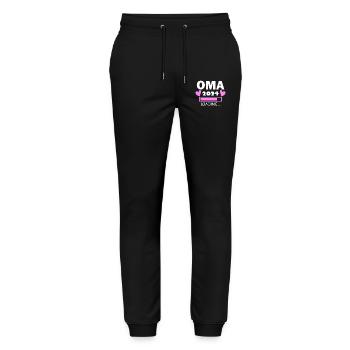 Oma 2024 - Oma werden - Oma loading 2024 - Stanley/Stella Unisex Bio Jogginghose Mover  - Schwarz - Vorne - Marisol (170cm) & Nik (191cm)
