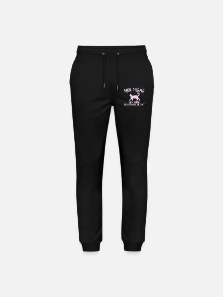 Humorvoller Katzenhaar-Pyjama - Stanley/Stella Unisex Bio Jogginghose Mover - Schwarz