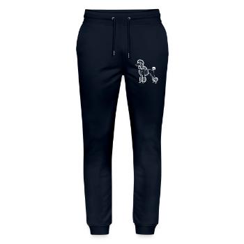 Pudel Lineart - Stanley/Stella Unisex Bio Jogginghose Mover  - Navy - Vorne - Marisol (170cm) & Nik (191cm)