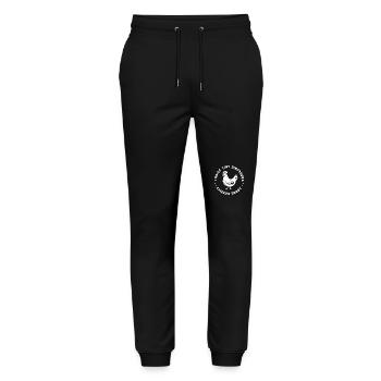 Papa Hühnerzüchter Geflügelzüchter Bauern Humor - Stanley/Stella Unisex Bio Jogginghose Mover  - Schwarz - Vorne - Marisol (170cm) & Nik (191cm)