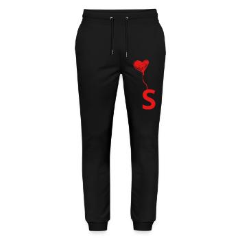Herz-Buchstaben - Stanley/Stella Unisex Bio Jogginghose Mover  - Schwarz - Vorne - Marisol (170cm) & Nik (191cm)