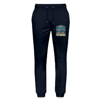 Lyonnais humor I won't shut my mouth - Stanley/Stella Mover Unisex Organic Jogging Trousers - navy - Front - Marisol (170cm) & Nik (191cm)