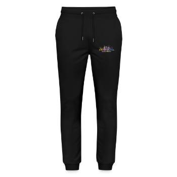 Sacramentan Colorful Skyline Sacramento - Stanley/Stella Mover Unisex Organic Jogging Trousers - black - Front - Marisol (170cm) & Nik (191cm)