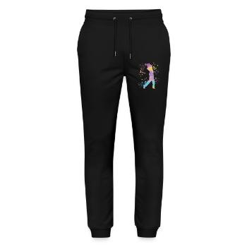 Golfer Colorsplash Kids Miniature Golf - Stanley/Stella Mover Unisex Organic Jogging Trousers - black - Front - Marisol (170cm) & Nik (191cm)